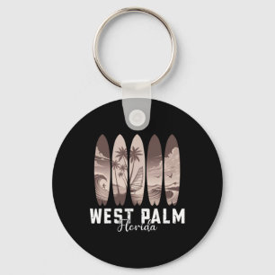 West Palm Beach Florida Surfboard Men Women Surfin Keychain
