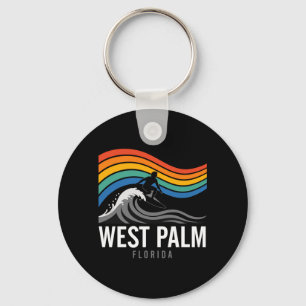 West Palm Beach Florida Surfboarder Surfing Men Keychain
