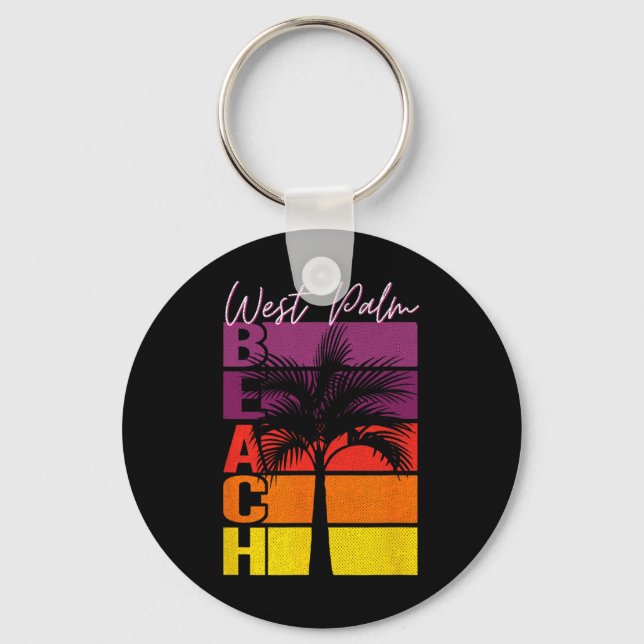 West Palm Beach Florida Surfing  Keychain (Front)