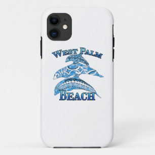 West Palm Beach Florida Vacation Tribal Dolphins iPhone 11 Case