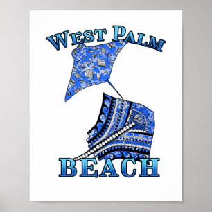 West Palm Beach Florida Vacation Tribal Stingray Poster