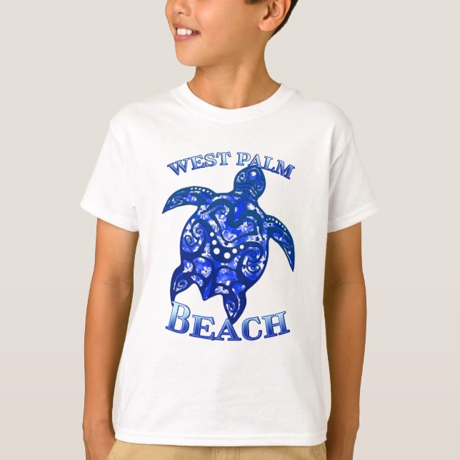 West Palm Beach Florida Vacation Tribal Turtle T-Shirt (Front)