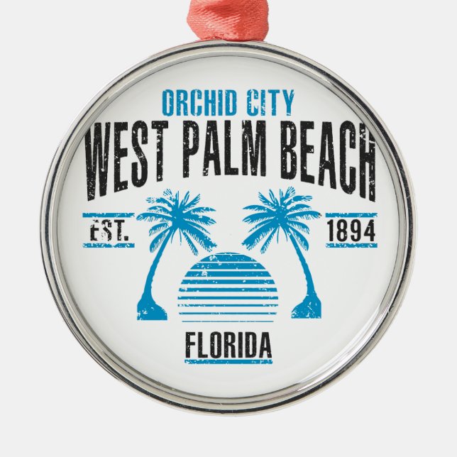 West Palm Beach Metal Ornament (Front)