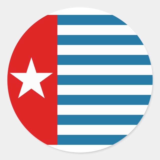 West Papua, Indonesia flag Classic Round Sticker (Front)