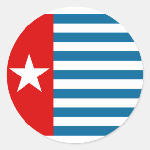 West Papua, Indonesia flag Classic Round Sticker