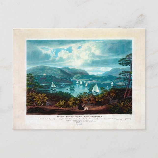 West Point, from Phillipstown (1831) Postcard (Front)