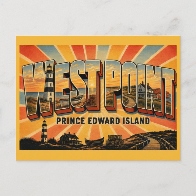 West Point Lighthouse Prince Edward Island  Postcard (Front)