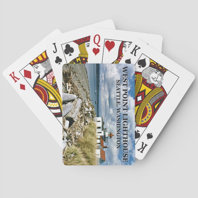 West Point Lighthouse, Seattle Washington Playing Cards (Back)