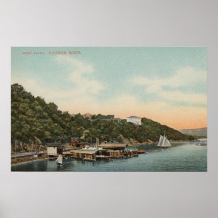 West Point, NY - View of Harbour on Hudson River Poster