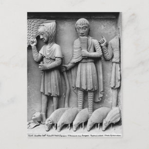 West portal, South door, tympanum epicting Postcard