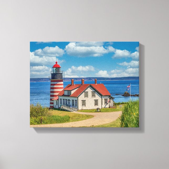 West Quoddy Head Lighthouse, Lubec, Maine Canvas Print (Front)