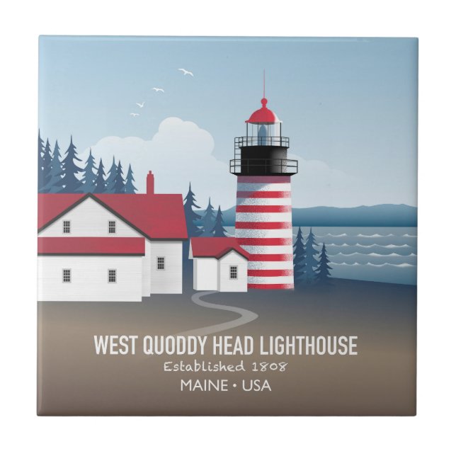 West Quoddy Head Lighthouse Tile (Front)
