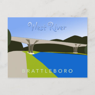West River Brattleboro Postcard