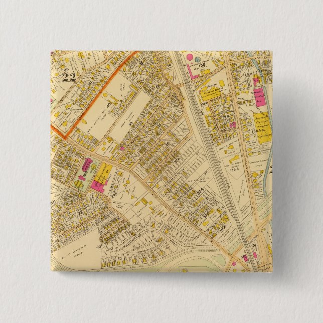 West Roxbury, Massachusetts 6 2 Inch Square Button (Front)