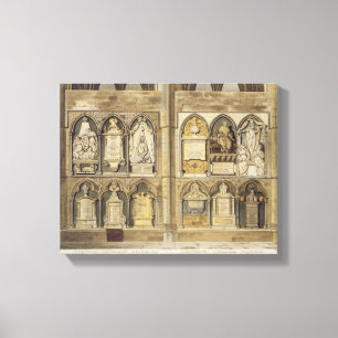 West Side of Poet's Corner, plate 24 from 'Westmin Canvas Print
