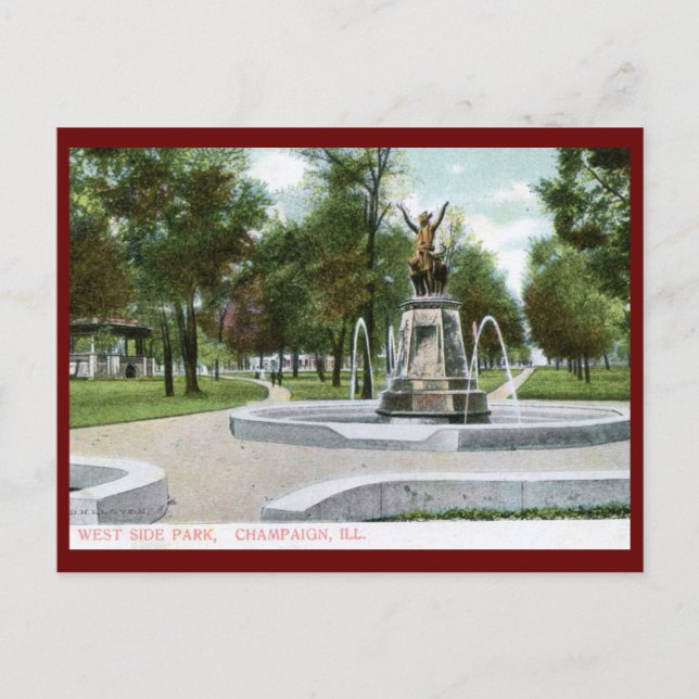 West Side Park, Champaign, Illinois Vintage Postcard (Front)