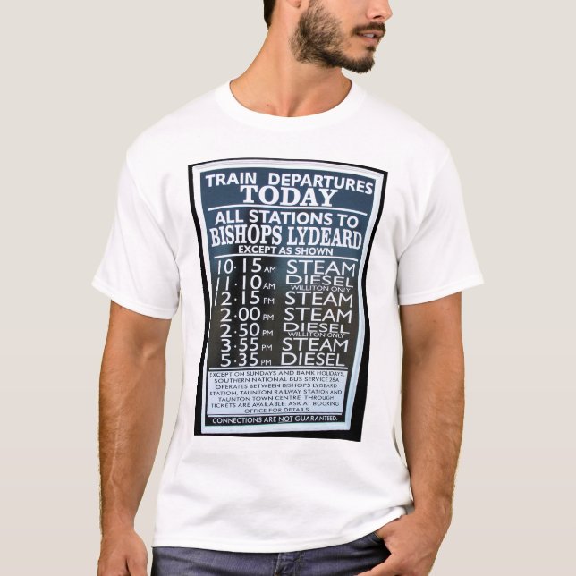 West Somerset Railway, Minehead station timetable T-Shirt (Front)