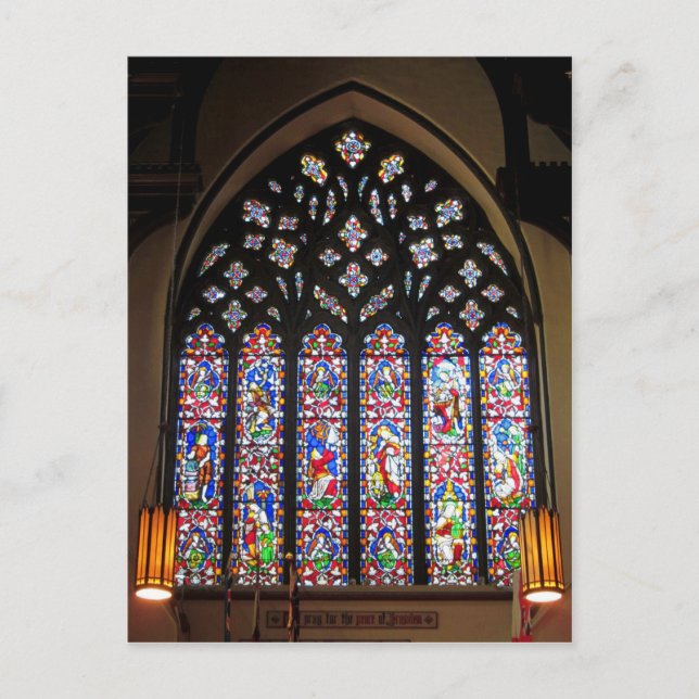 West Stained Glass Window Christ Church Cathedral Postcard (Front)