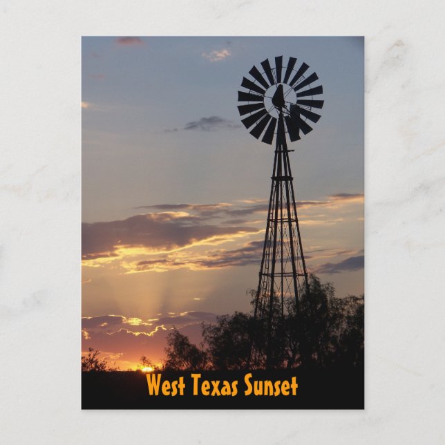 West Texas Sunset Postcard (Front)