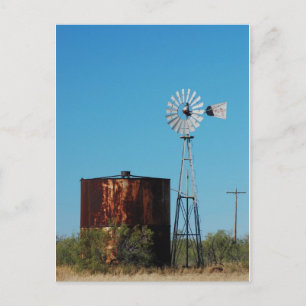 West Texas Windmill and Water Tank Postcard