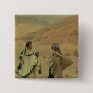 West Tibetans, 1875 2 Inch Square Button