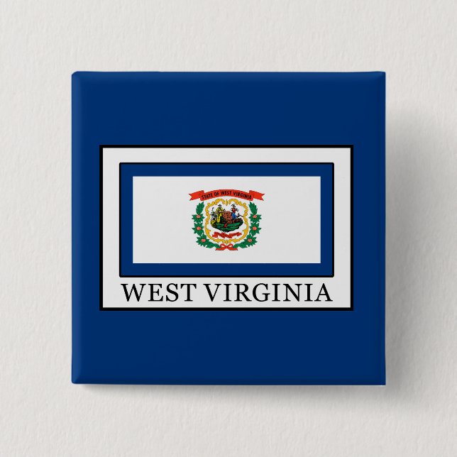 West Virginia 2 Inch Square Button (Front)