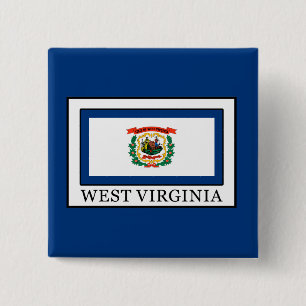 West Virginia 2 Inch Square Button