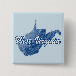 West Virginia 2 Inch Square Button