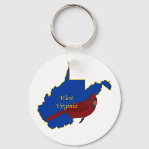 West Virginia and Cardinal Keychain