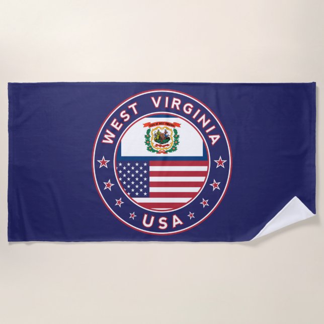 West Virginia Beach Towel (Front)