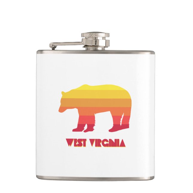 West Virginia Bear Hip Flask (Front)