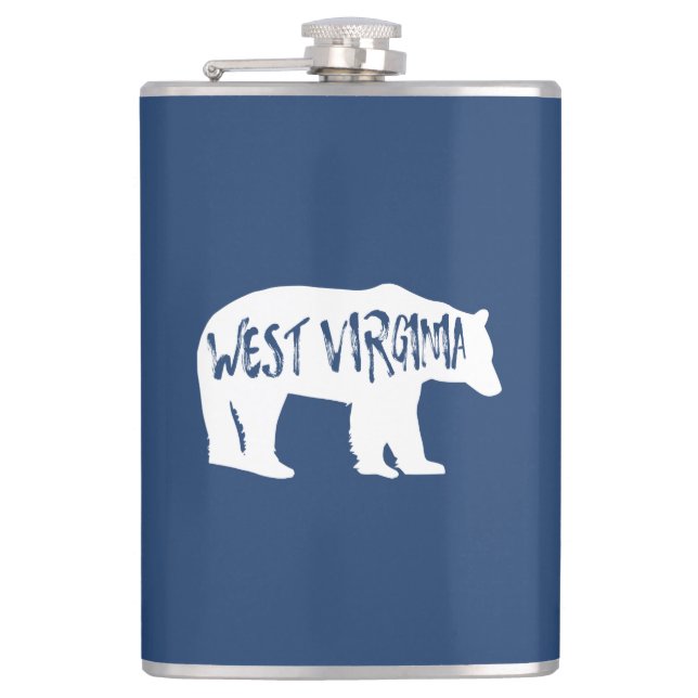 West Virginia Bear Hip Flask (Front)