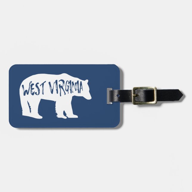West Virginia Bear Luggage Tag (Front Horizontal)