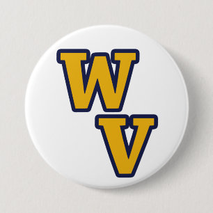 West Virginia Blue and Gold Pride 3 Inch Round Button