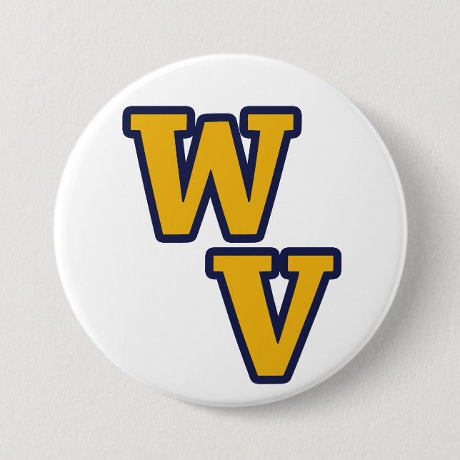 West Virginia Blue and Gold Pride 3 Inch Round Button (Front)