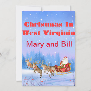 West Virginia Christmas card customizable