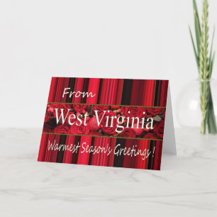 West Virginia   Christmas Card, state specific Holiday Card
