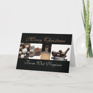 West Virginia   Christmas Card, state specific Holiday Card