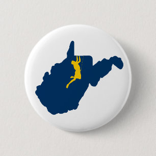 West Virginia Climbing 2 Inch Round Button