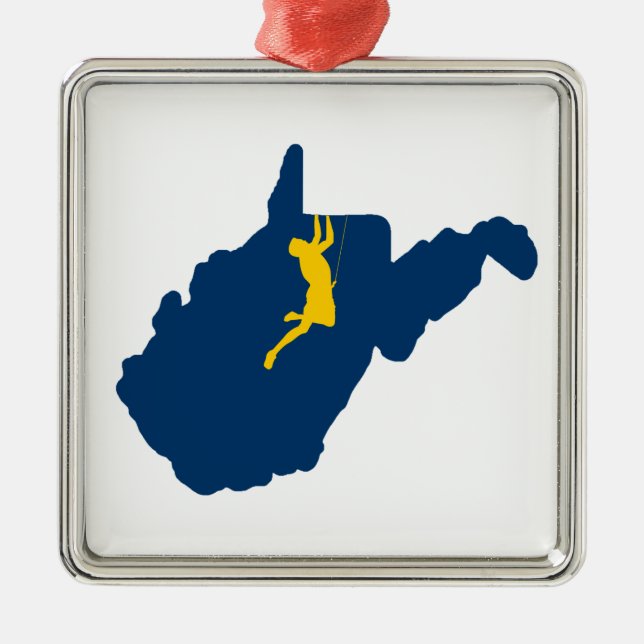 West Virginia Climbing Metal Ornament (Front)