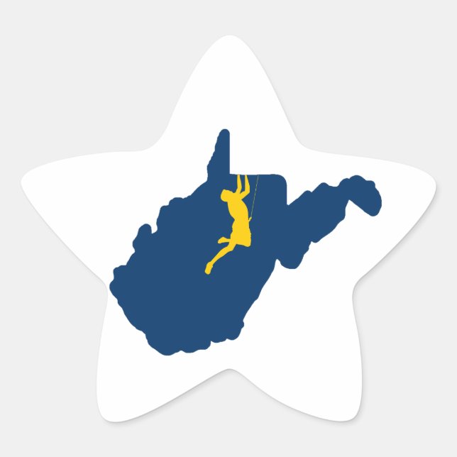 West Virginia Climbing Star Sticker (Front)
