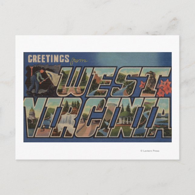 West Virginia (Coal-Miner) - Large Letter Scenes Postcard (Front)