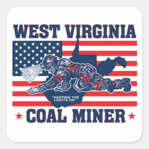 WEST VIRGINIA COAL MINER SQUARE STICKER