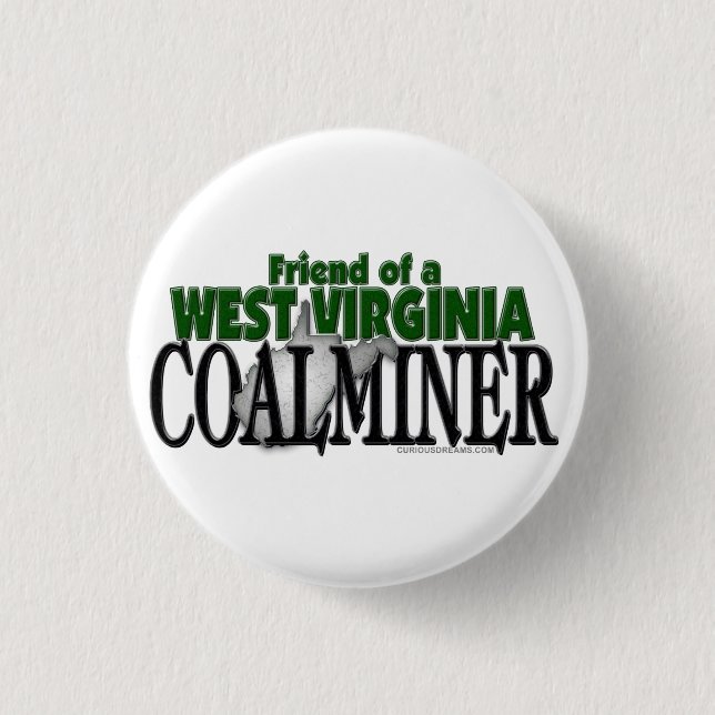 West Virginia Coalminer 1 Inch Round Button (Front)