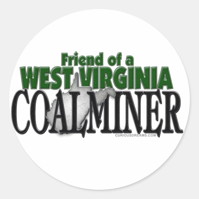 West Virginia Coalminer Classic Round Sticker (Front)