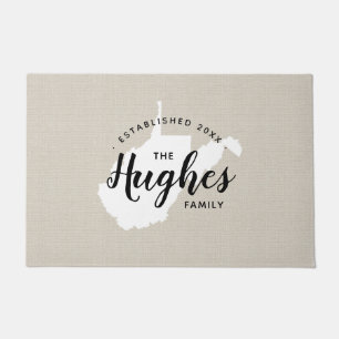 West Virginia Family Monogram State Doormat