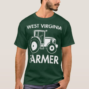 West Virginia Farmer Vintage  Men Tractor Farm Loc T-Shirt
