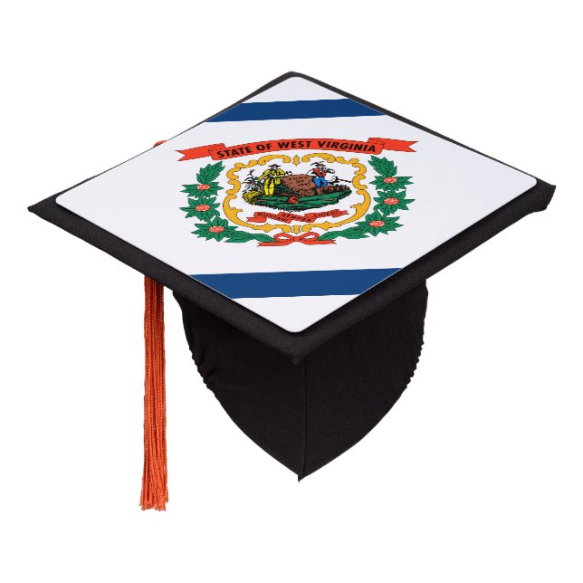West Virginia flag, American state flag Graduation Graduation Cap Topper (Angled)