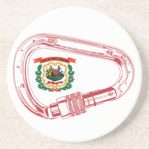 West Virginia Flag Climbing Carabiner Coaster