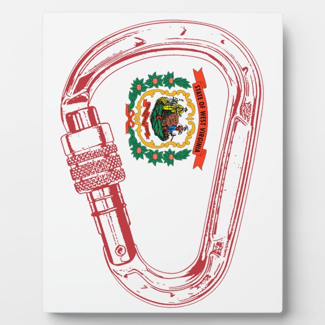 West Virginia Flag Climbing Carabiner Plaque (Front)
